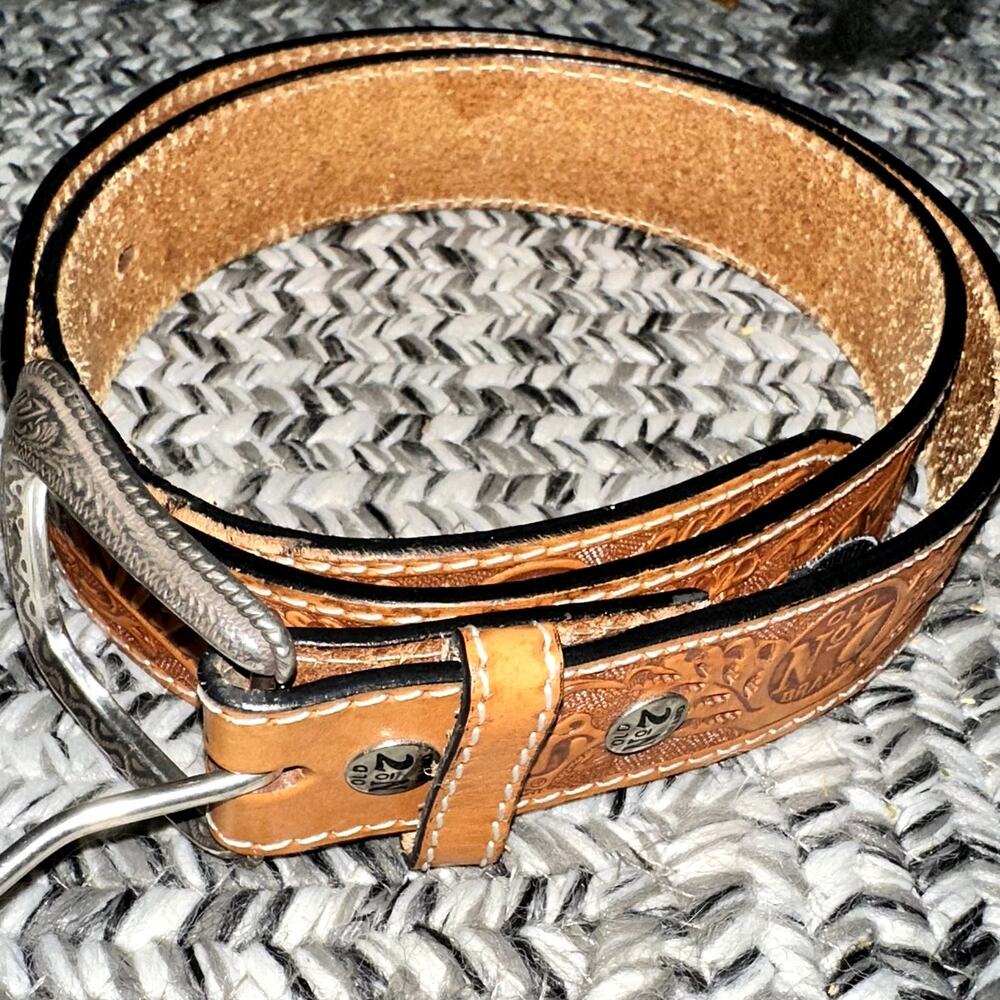 Jack Daniels Mens Size 30 Old No 7 Embossed 1179JD Brown Full Grain Leather Belt